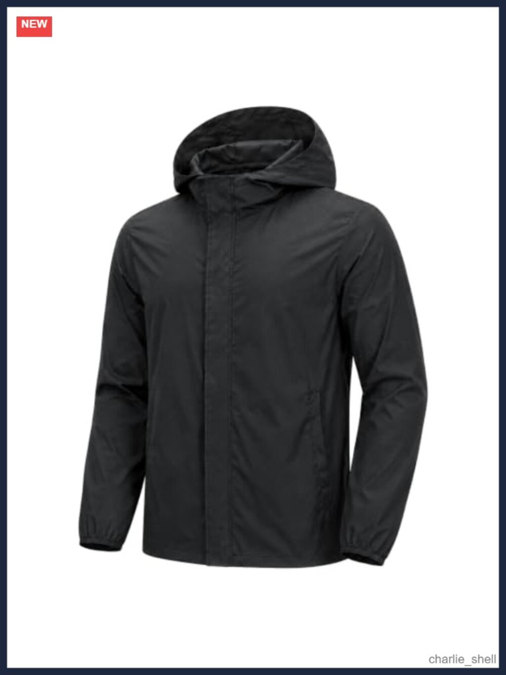 Waterproof Rain Jacket Lightweight Packable Nylon Hooded Raincoat